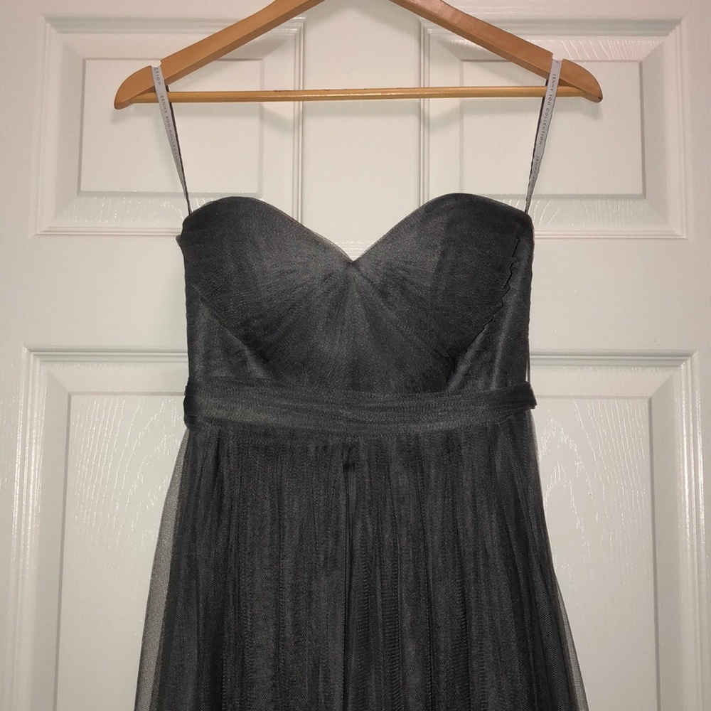 Size 0 Jenny Yoo Convertible Formal Dress in Grey